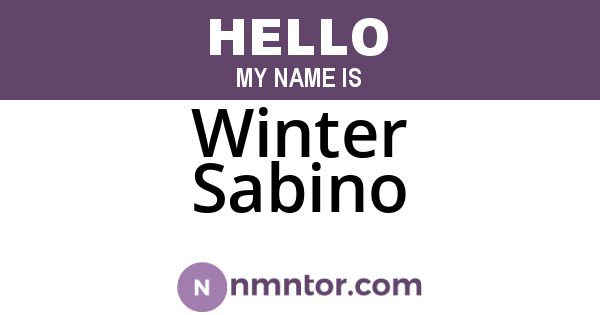 Winter Sabino