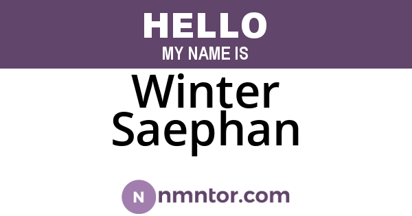 Winter Saephan