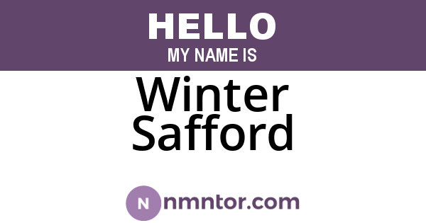 Winter Safford