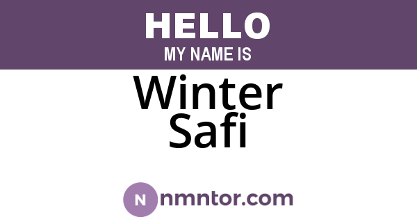 Winter Safi