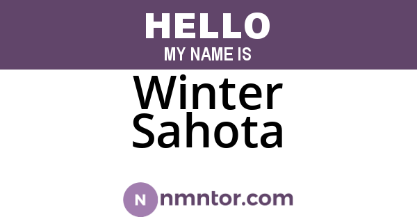 Winter Sahota