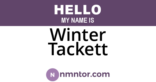 Winter Tackett