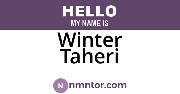Winter Taheri