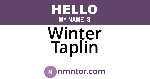 Winter Taplin