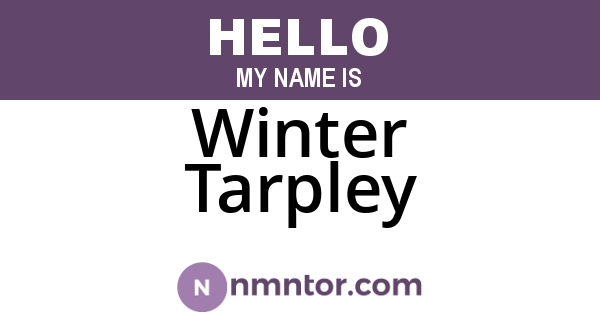 Winter Tarpley