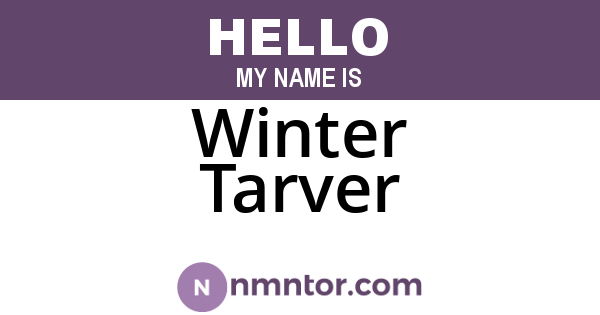 Winter Tarver