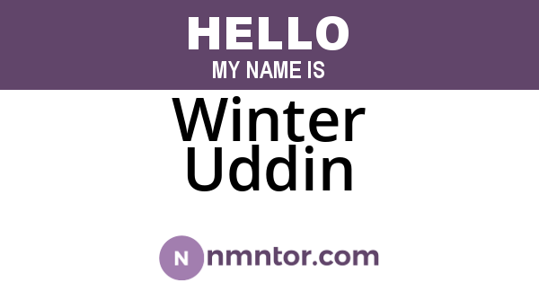 Winter Uddin