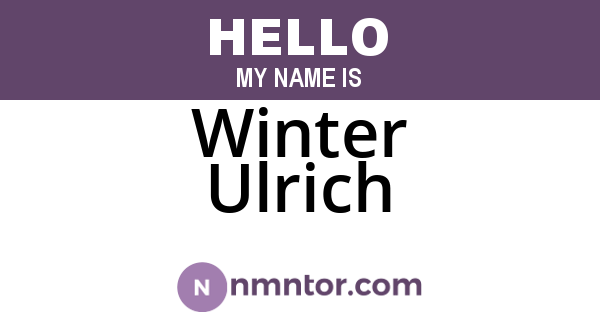 Winter Ulrich