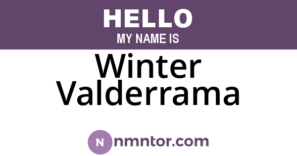 Winter Valderrama