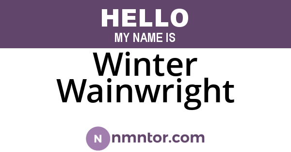 Winter Wainwright