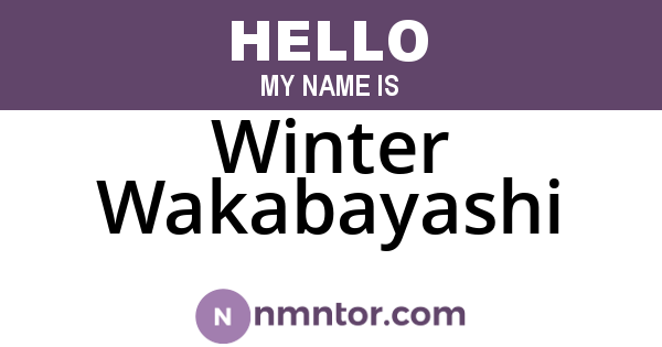 Winter Wakabayashi