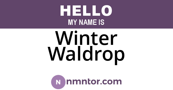 Winter Waldrop