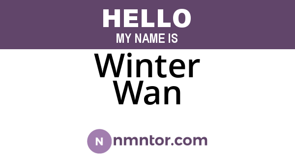 Winter Wan