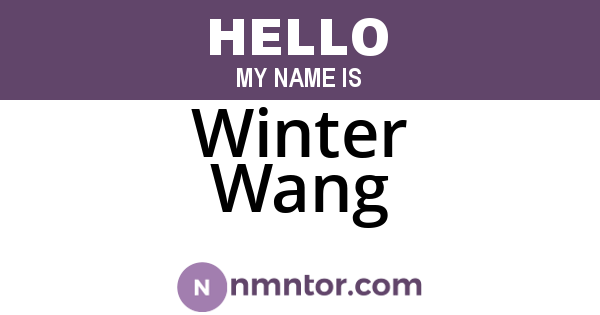 Winter Wang