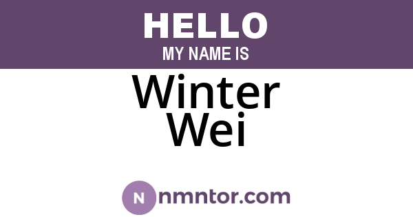 Winter Wei