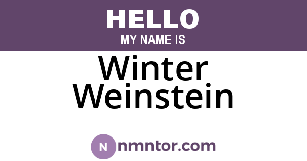 Winter Weinstein