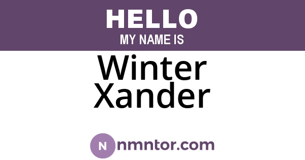 Winter Xander