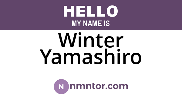 Winter Yamashiro
