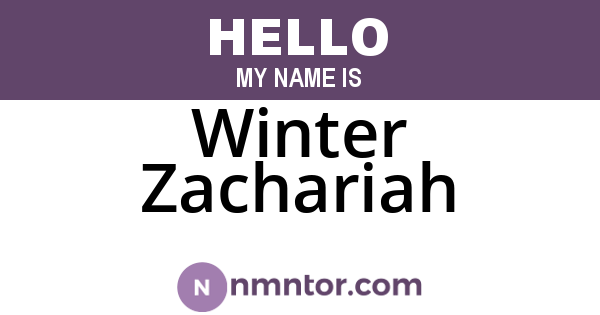 Winter Zachariah