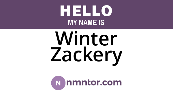 Winter Zackery