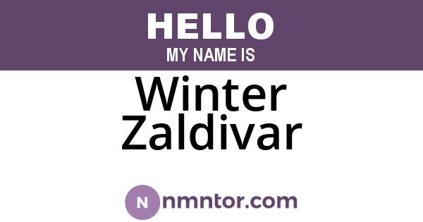 Winter Zaldivar