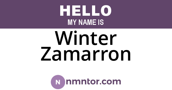 Winter Zamarron