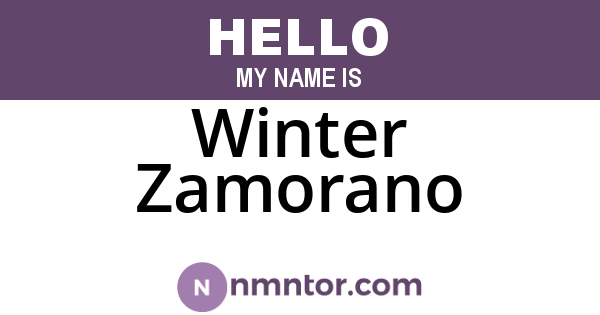 Winter Zamorano