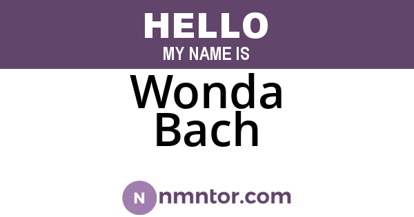 Wonda Bach