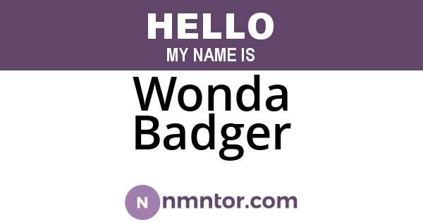 Wonda Badger