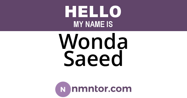 Wonda Saeed