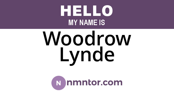 Woodrow Lynde