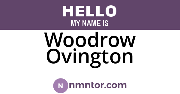 Woodrow Ovington