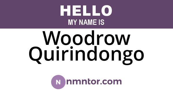 Woodrow Quirindongo