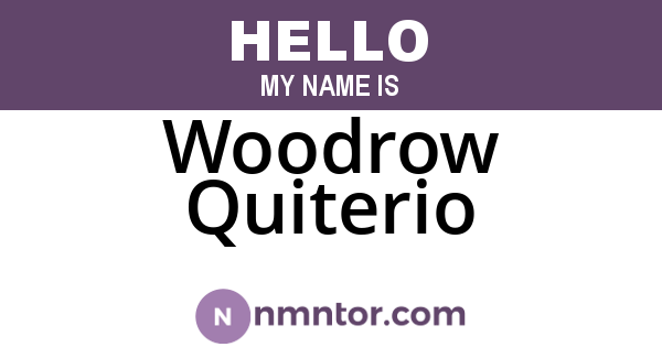 Woodrow Quiterio