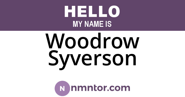 Woodrow Syverson