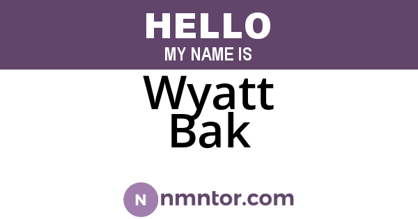 Wyatt Bak