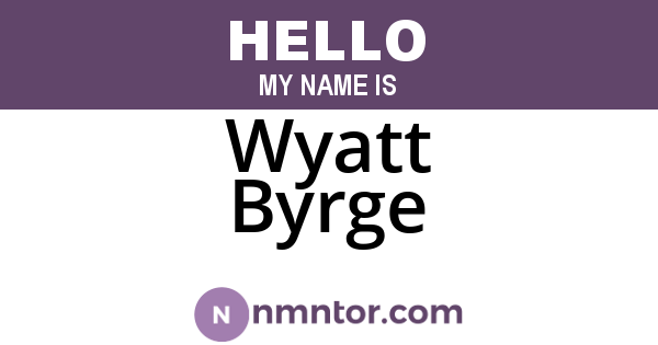 Wyatt Byrge
