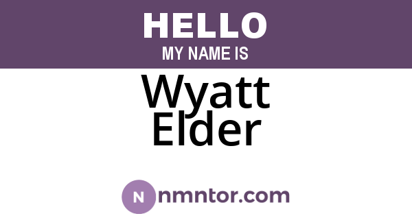 Wyatt Elder