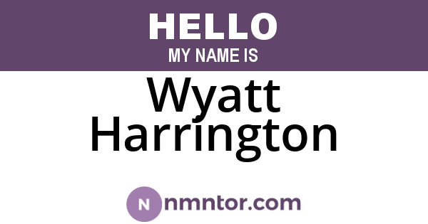 Wyatt Harrington