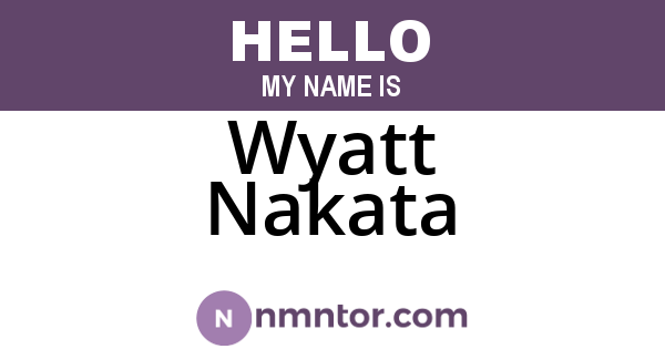 Wyatt Nakata