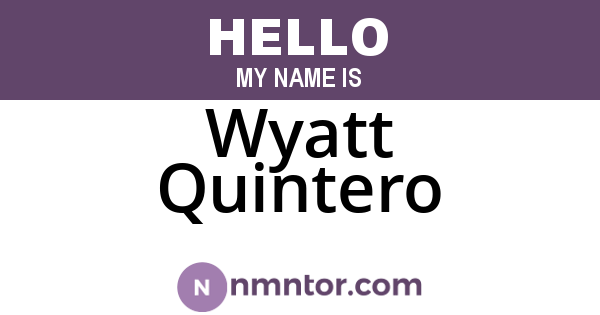 Wyatt Quintero