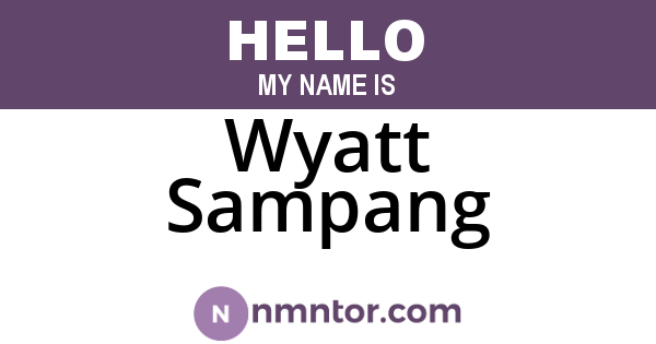 Wyatt Sampang