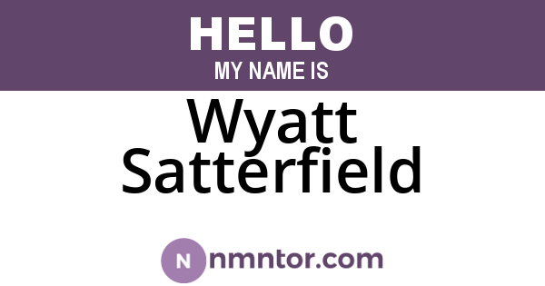 Wyatt Satterfield