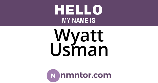 Wyatt Usman