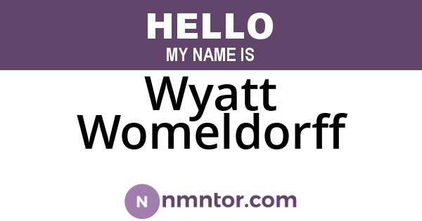 Wyatt Womeldorff