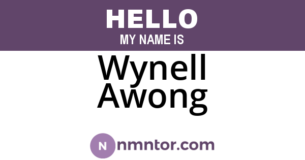 Wynell Awong