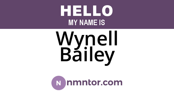 Wynell Bailey