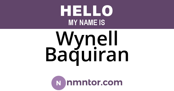 Wynell Baquiran