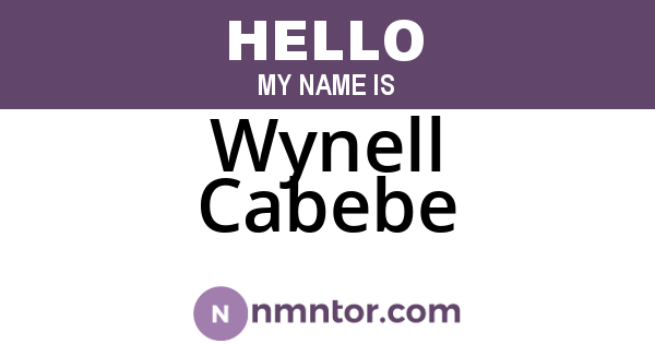 Wynell Cabebe