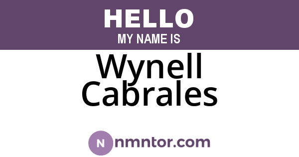 Wynell Cabrales